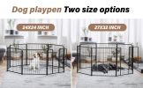 Dog Playpen Indoor Outdoor, 24" Height 8 Panels Fence with Anti-Rust Coating, Metal Heavy Portable Foldable Dog Pen for Large, Medium Small Dogs RV Ya