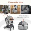 Foldable Dog Cat Stroller with Removable Waterproof Cover