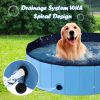 63 Inch Foldable Leakproof Dog Pet Pool Bathing Tub Kiddie Pool for Dogs Cats and Kids