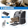 FluffyDream Pet Carrier Backpack for Large/Small Cats and Dogs, Puppies, Safety Features and Cushion Back Support for Travel, Hiking, Outdoor Use, Bla